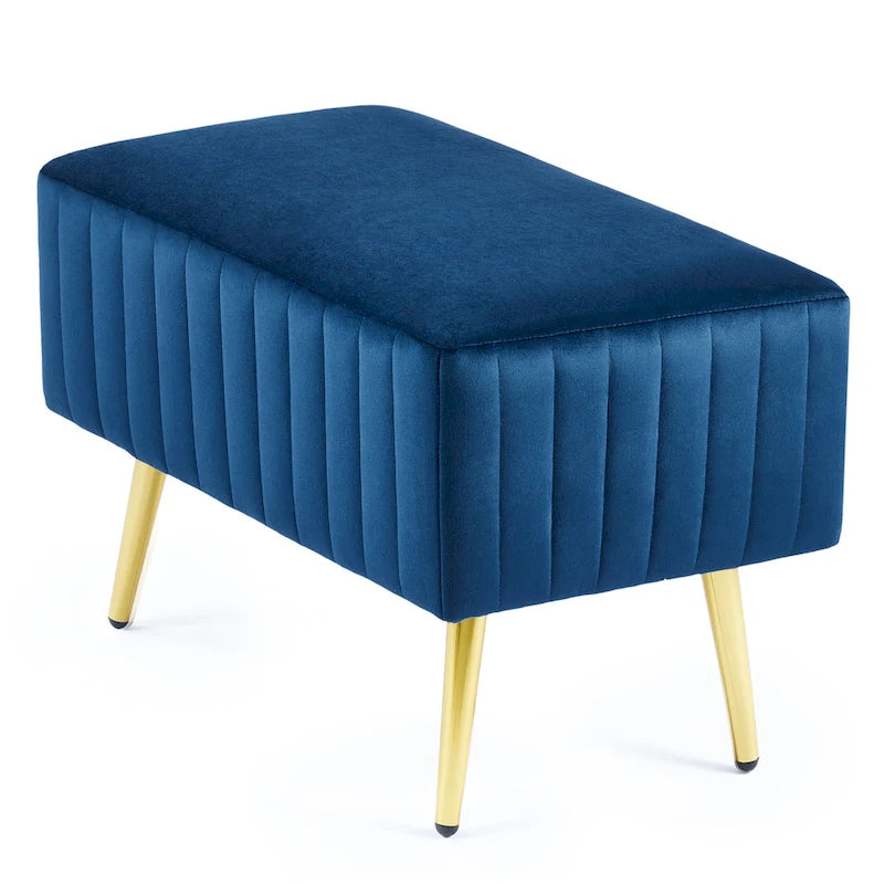 24-Inch Modern Upholstered Entryway Bench with Velvet Seat