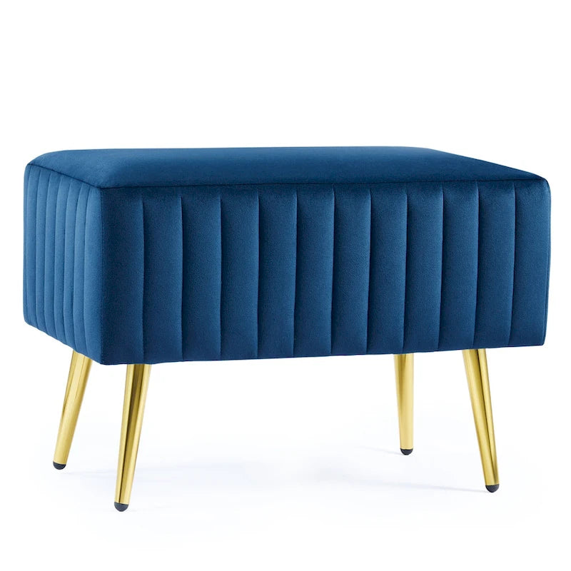 24-Inch Modern Upholstered Entryway Bench with Velvet Seat