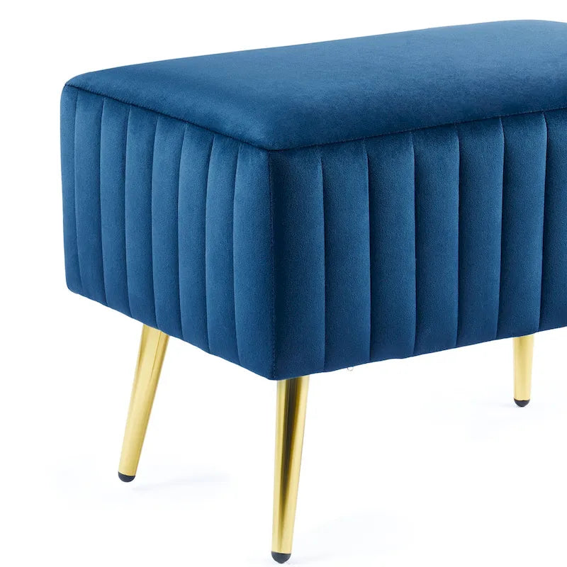 24-Inch Modern Upholstered Entryway Bench with Velvet Seat