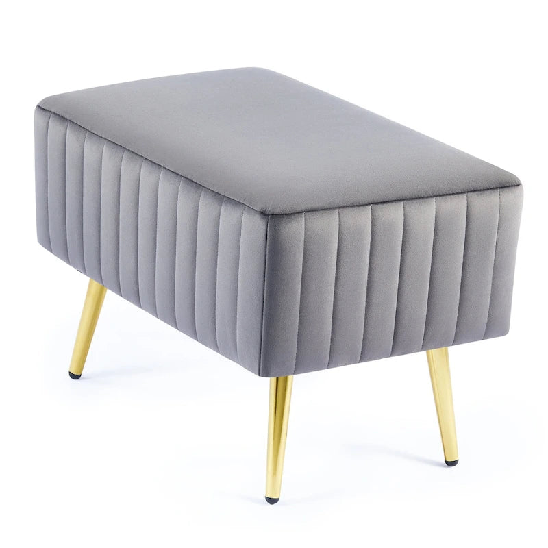 24-Inch Modern Upholstered Entryway Bench with Velvet Seat