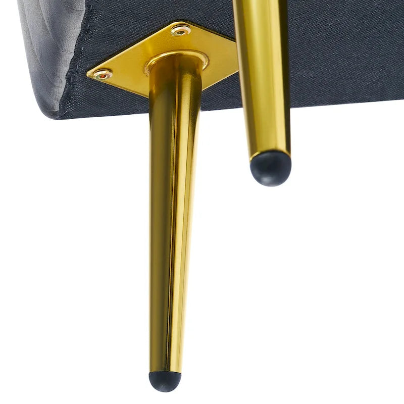 24-Inch Modern Upholstered Entryway Bench with Velvet Seat