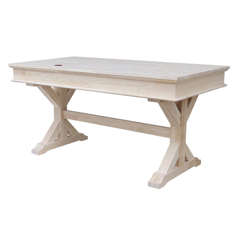 Solid Wood Executive Desk with Keyboard Tray and 2 Drawers