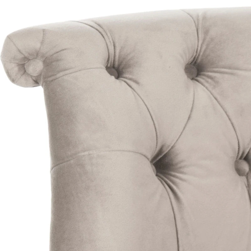 Natural Cream Button Tufted Accent Chair with Casters