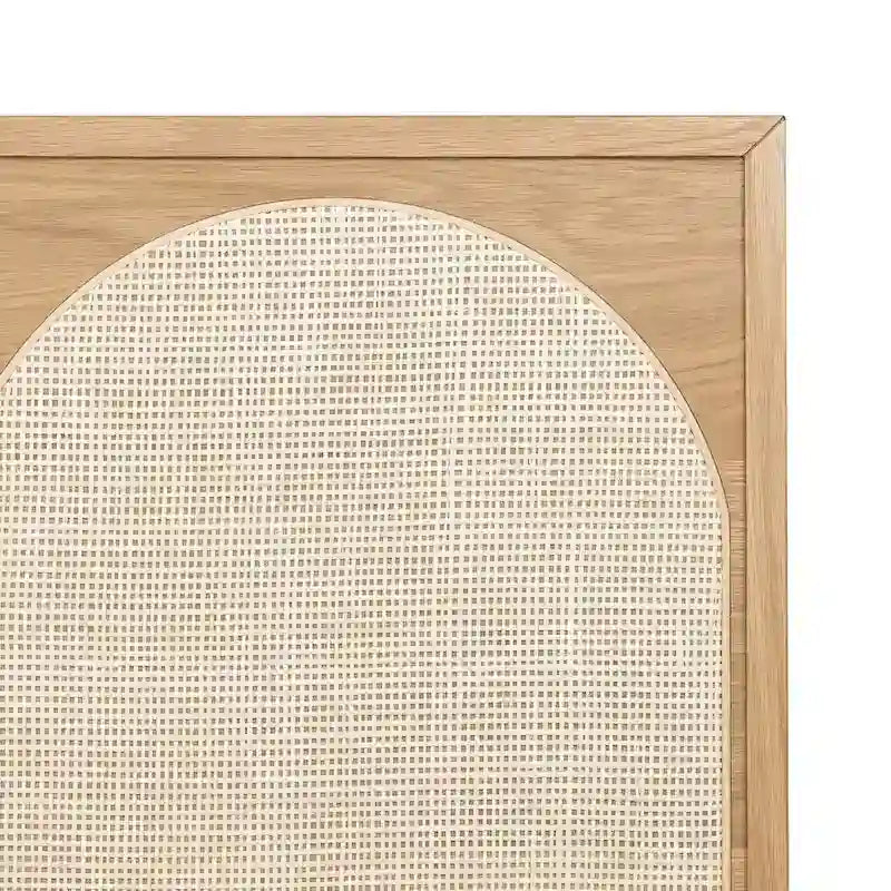 Light Oak Cane Arch Bed Frame