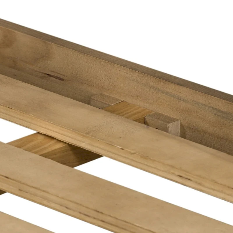 Light Oak Cane Arch Bed Frame