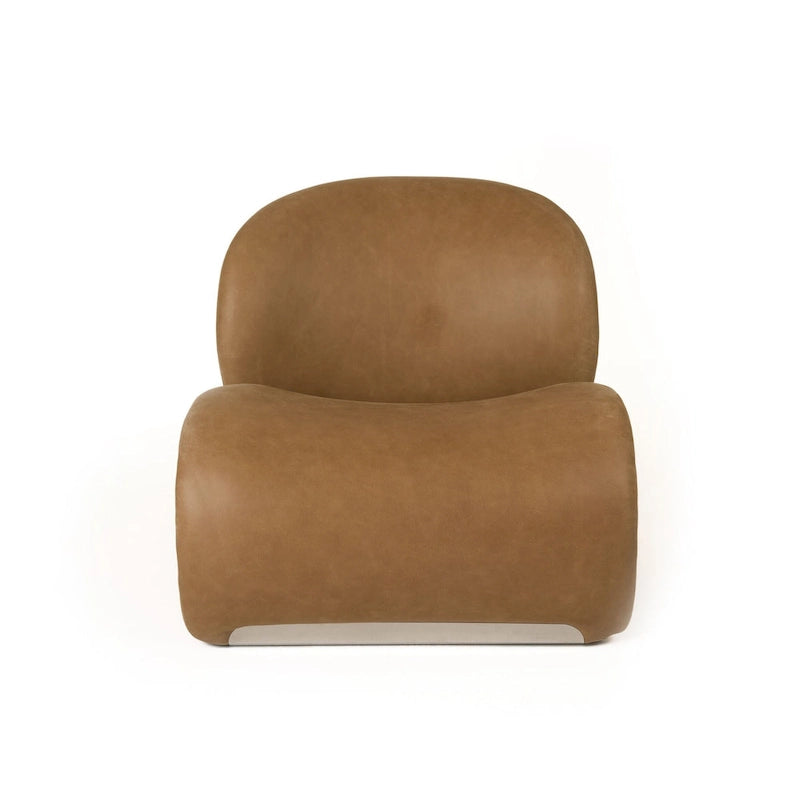 Modern Brown Leather Accent Chair