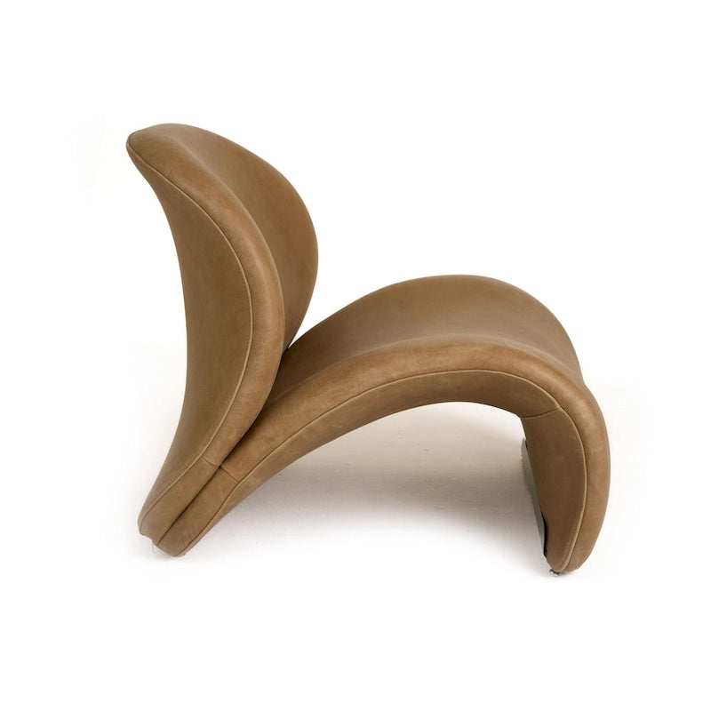 Modern Brown Leather Accent Chair
