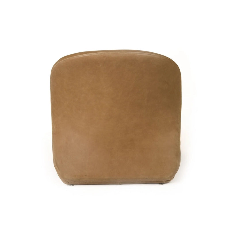 Modern Brown Leather Accent Chair