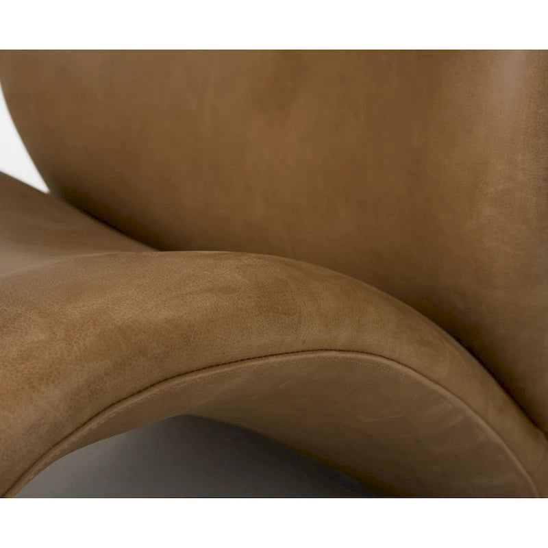 Modern Brown Leather Accent Chair