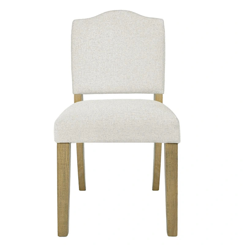 Open Back Upholstered Dining Chair – Cream Textured Woven
