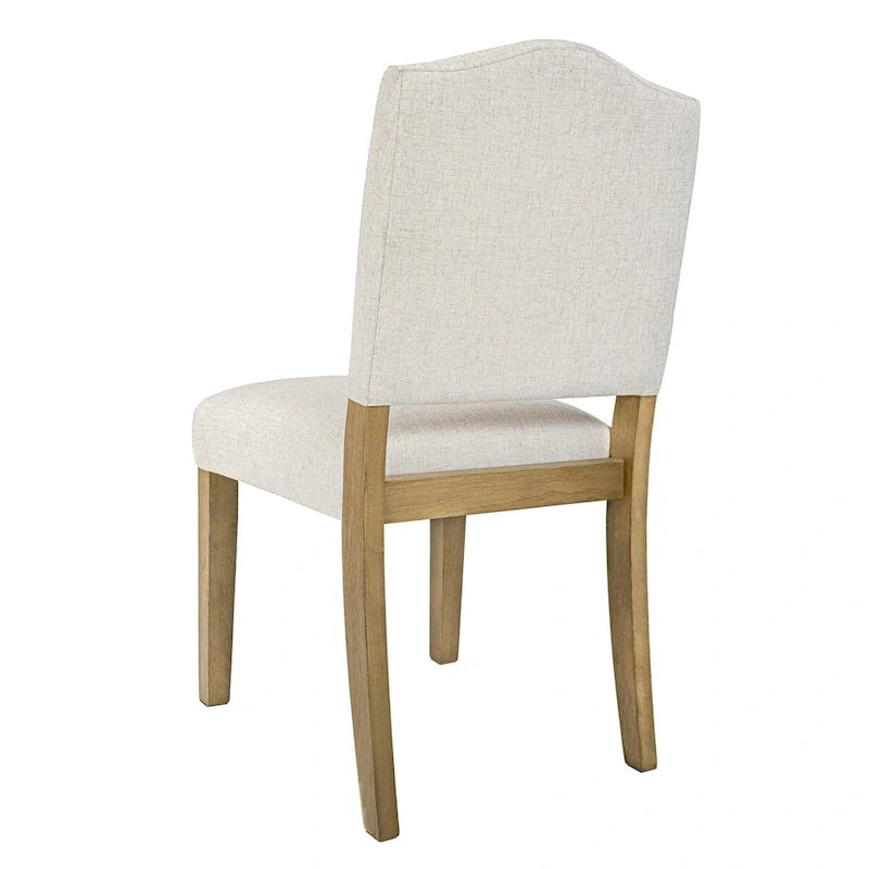 Open Back Upholstered Dining Chair – Cream Textured Woven
