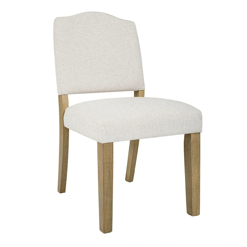 Open Back Upholstered Dining Chair – Cream Textured Woven