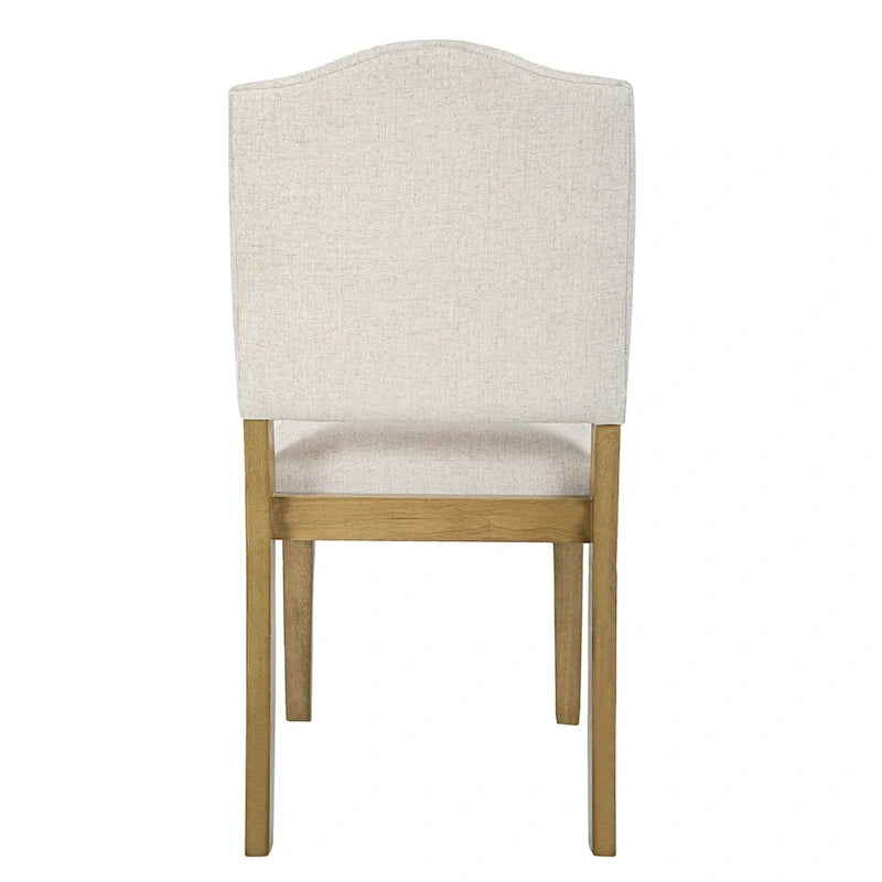 Open Back Upholstered Dining Chair – Cream Textured Woven