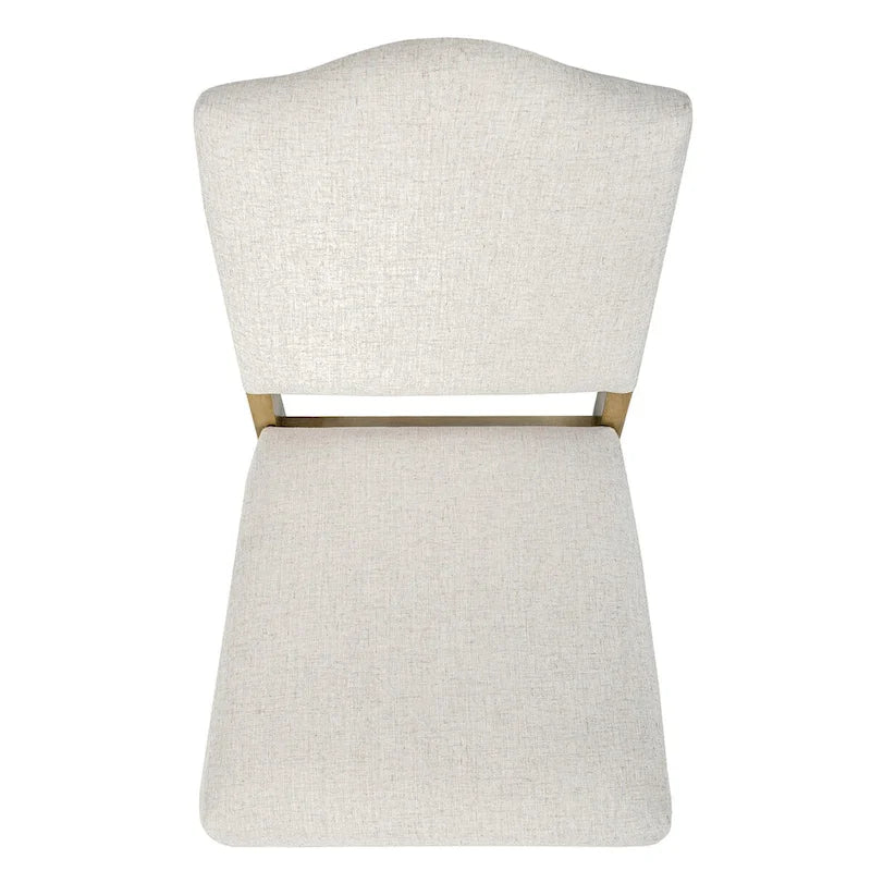 Open Back Upholstered Dining Chair – Cream Textured Woven