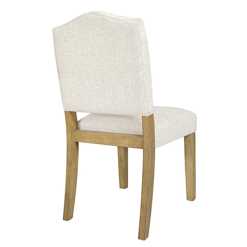 Open Back Upholstered Dining Chair – Cream Textured Woven