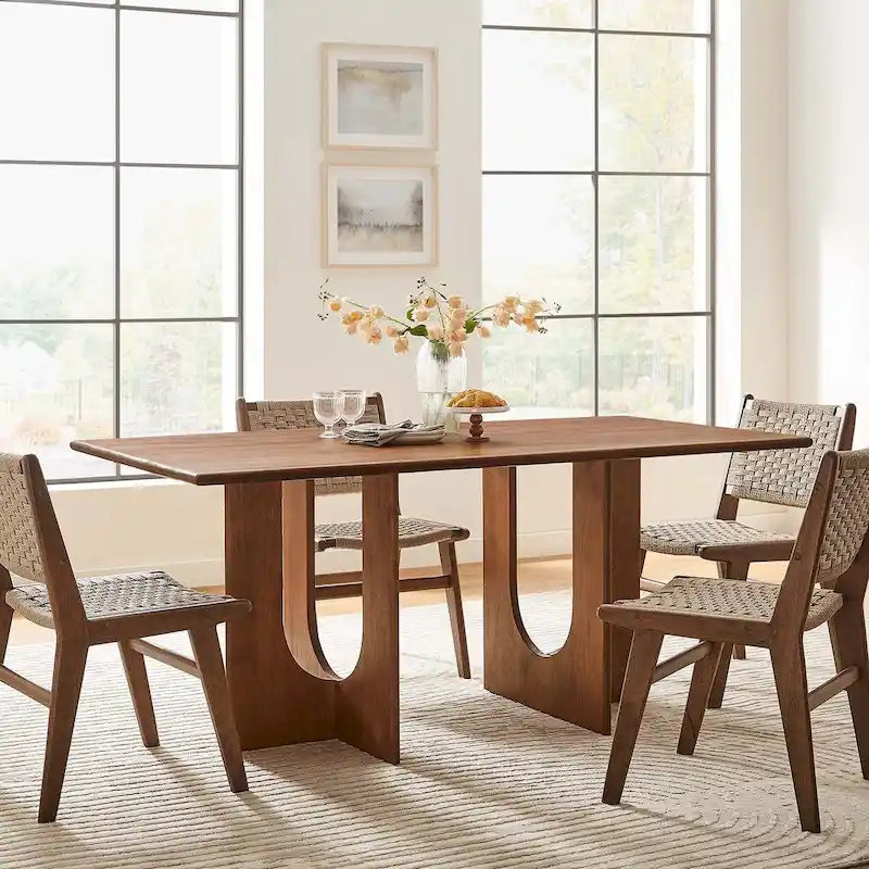 70-Inch Solid Mango Wood Rectangular Dining Table
