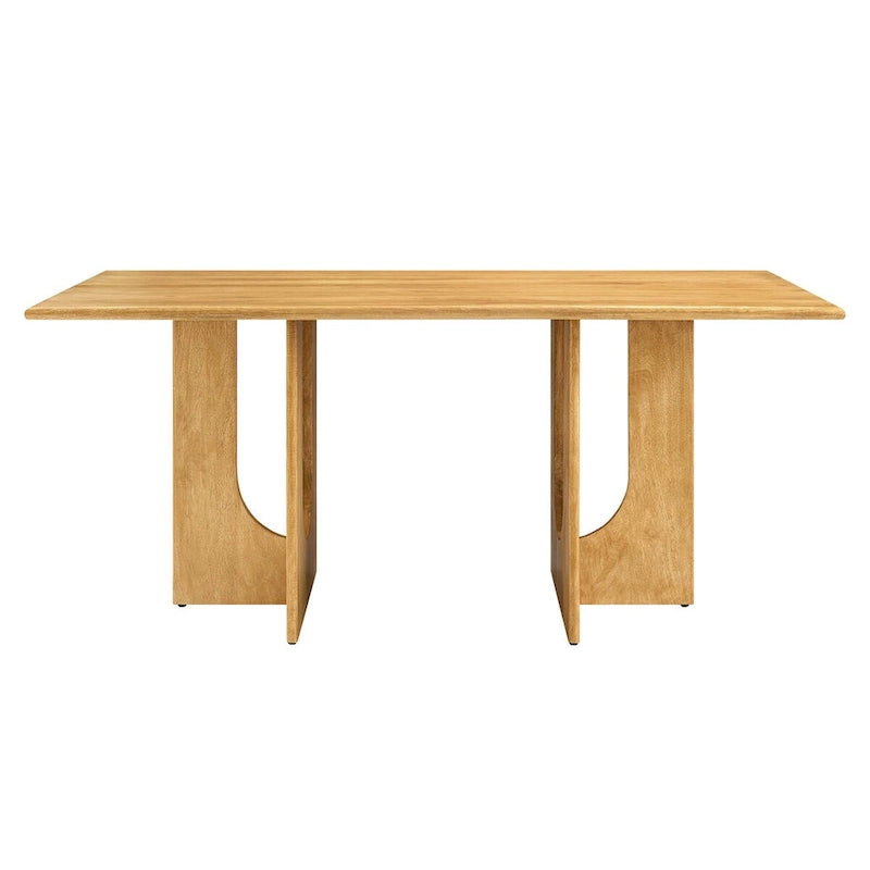 70-Inch Solid Mango Wood Rectangular Dining Table
