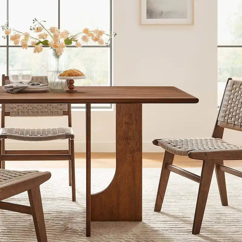 70-Inch Solid Mango Wood Rectangular Dining Table