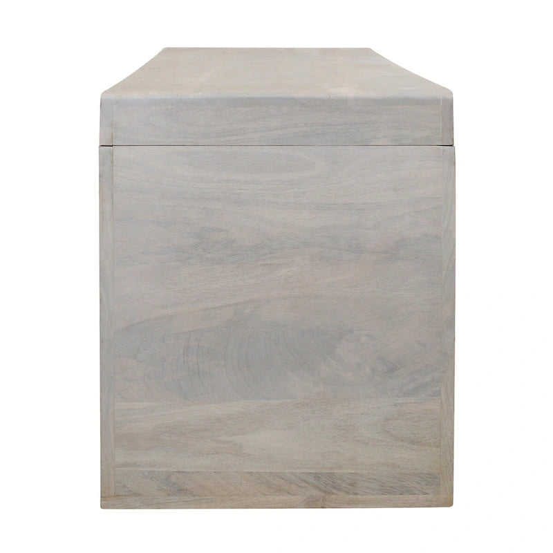 51-Inch Solid Mango Wood Bench in White Sand Finish