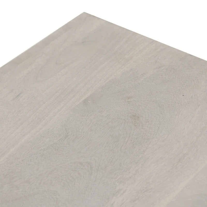 51-Inch Solid Mango Wood Bench in White Sand Finish