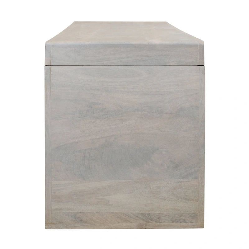 51-Inch Solid Mango Wood Bench in White Sand Finish