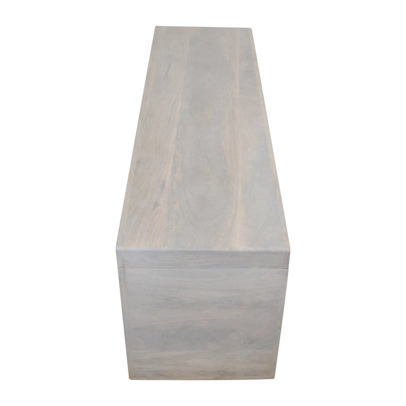 51-Inch Solid Mango Wood Bench in White Sand Finish