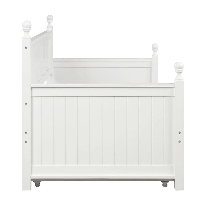 Modern Twin Size Daybed with Trundle & Hidden Storage, White